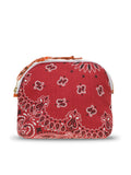 Mini Zipped pouch - HEART - Vintage Red / Burnt Orange