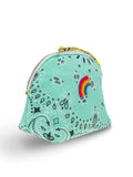 Mini Zipped pouch - RAINBOW - Mint / Pale Yellow