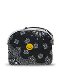 Small Toilet Bag - HAPPY FACE - All Black