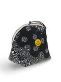 Small Toilet Bag - HAPPY FACE - All Black