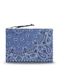 Quilted Zipped Pouch - HEART - Chambray / Navy