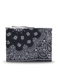 Zipped Quilted Pouch - HEART - All Black