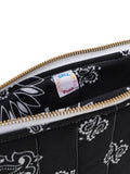 Zipped Quilted Pouch - Heart - All Black 