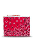 Zipped Quilted Pouch - HEART - Real Red / Burnt Orange