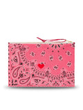 Zipped Pouch - HEART - Strawberry Pink / Real Red